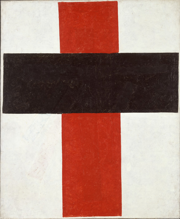 Kazimir Malevich Cross large cross in black over red on white 1920